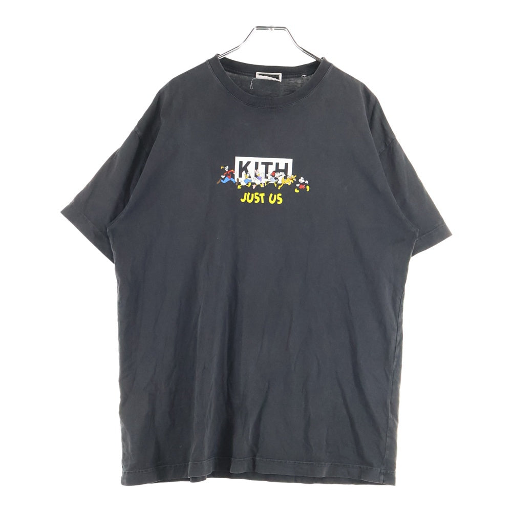 KITH(キス) ×DISNEY ディズニー フロント路刺繍 半袖Tシャツ カットソー ブラック
