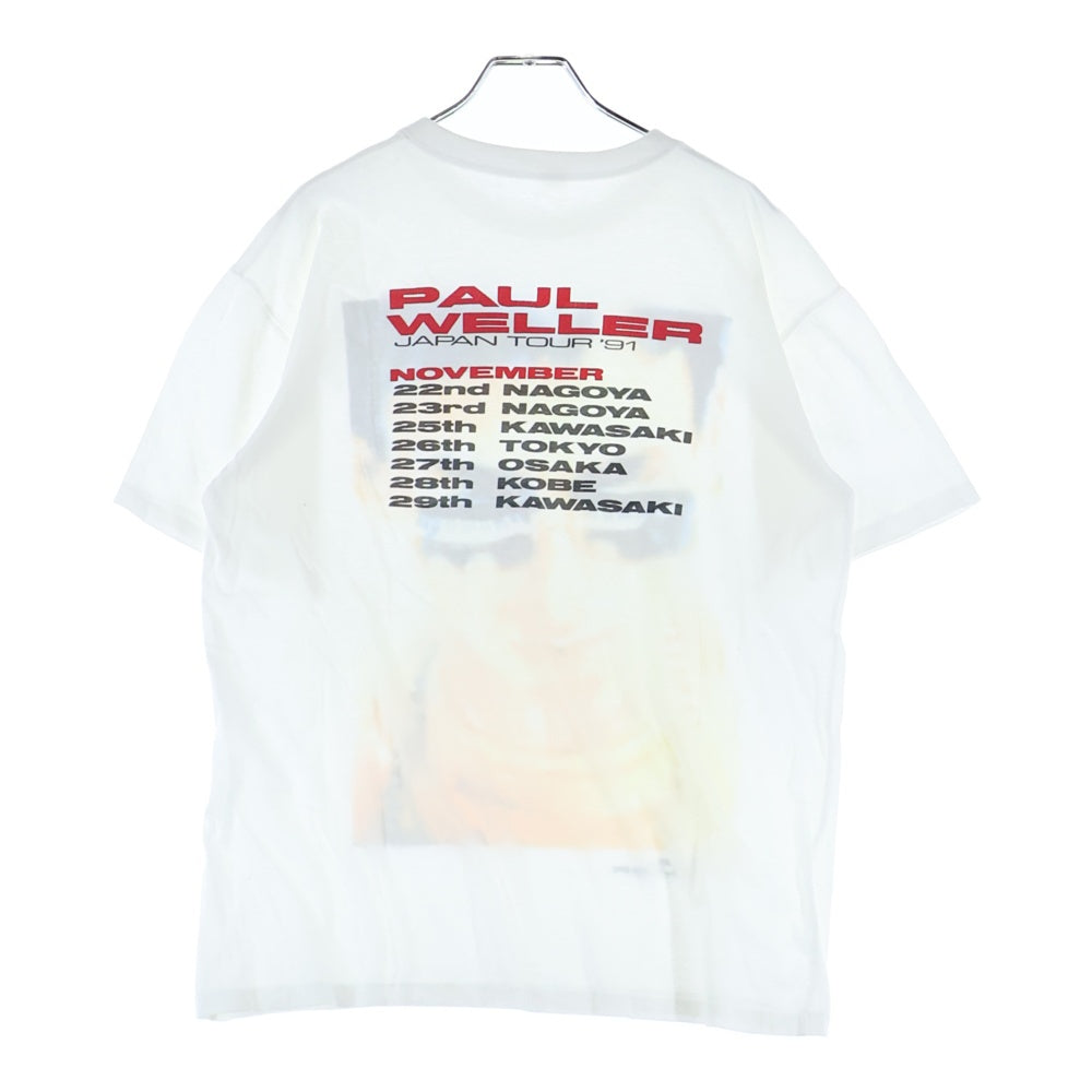 VINTAGE(ヴィンテージ) 90S VINTAGE PAUL WELLER JAPAN TOUR 91 プリント 半袖Tシャツ カットソー ホワイト