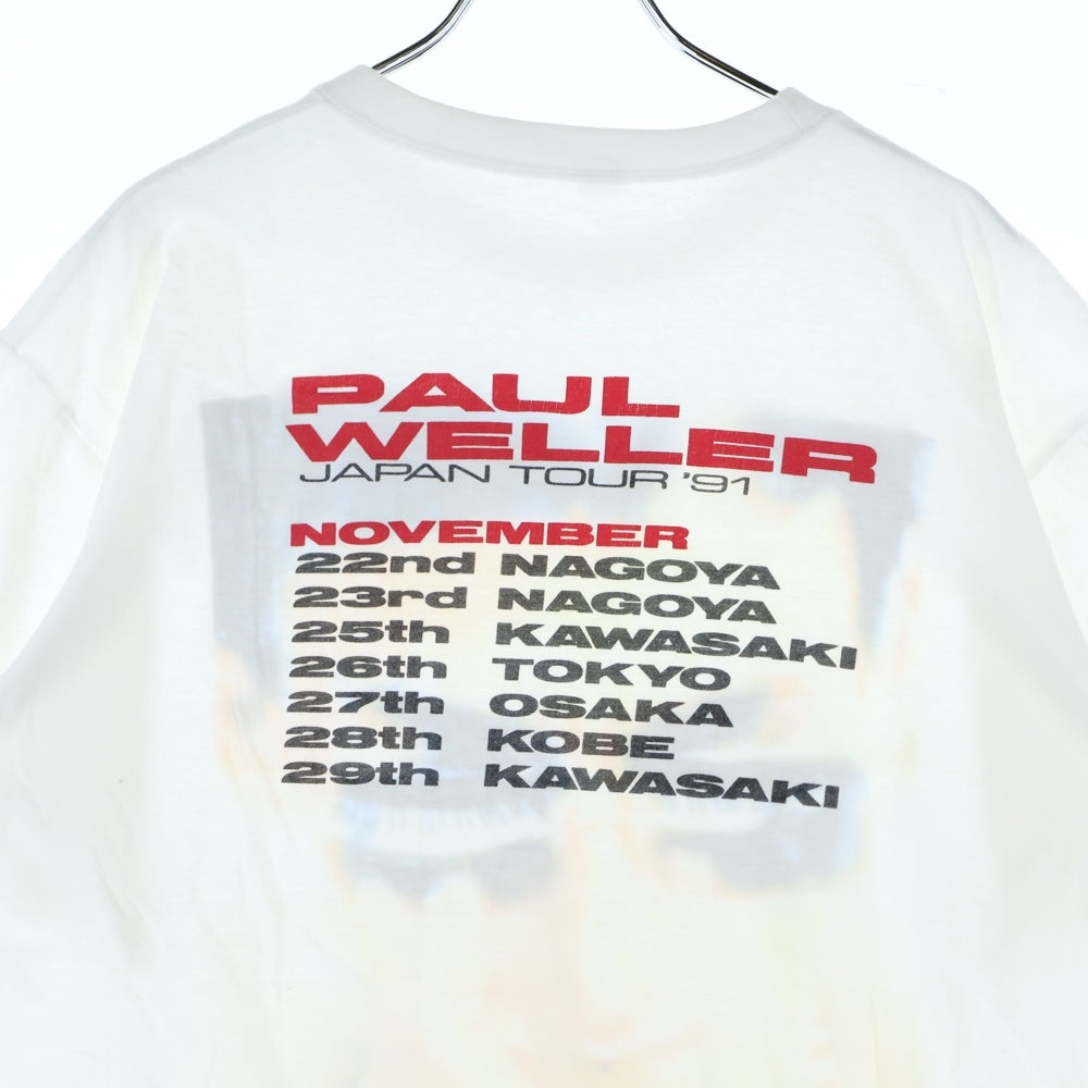 VINTAGE(ヴィンテージ) 90S VINTAGE PAUL WELLER JAPAN TOUR 91 プリント 半袖Tシャツ カットソー ホワイト