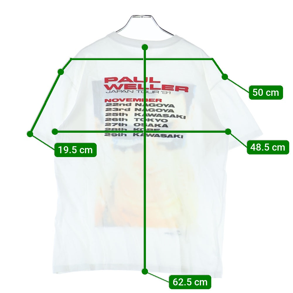 VINTAGE(ヴィンテージ) 90S VINTAGE PAUL WELLER JAPAN TOUR 91 プリント 半袖Tシャツ カットソー ホワイト