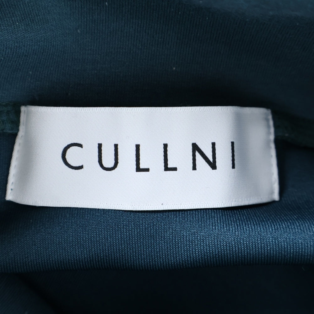 CULLNI(クルニ) ハーフジップ モックネック スウェット グリーン/ホワイト