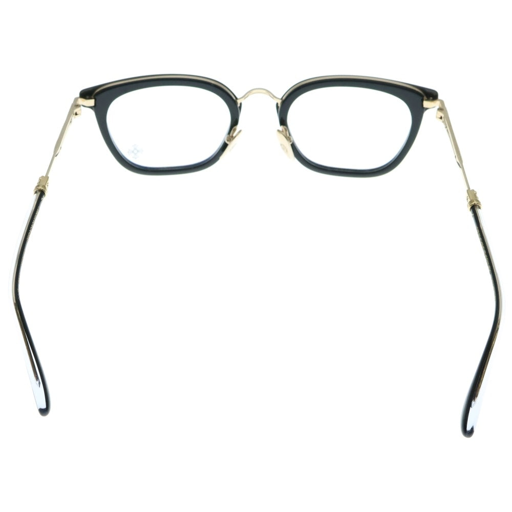 CHROME HEARTS(クロムハーツ) STRAPADICTOME ウェリントンアイウェア サングラス メガネ フレアモチーフ ブラック/ゴールド 51□21-148