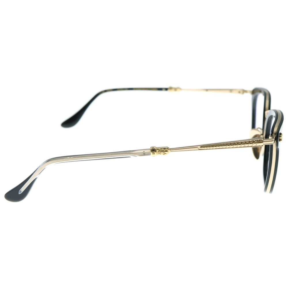 CHROME HEARTS(クロムハーツ) STRAPADICTOME ウェリントンアイウェア サングラス メガネ フレアモチーフ ブラック/ゴールド 51□21-148
