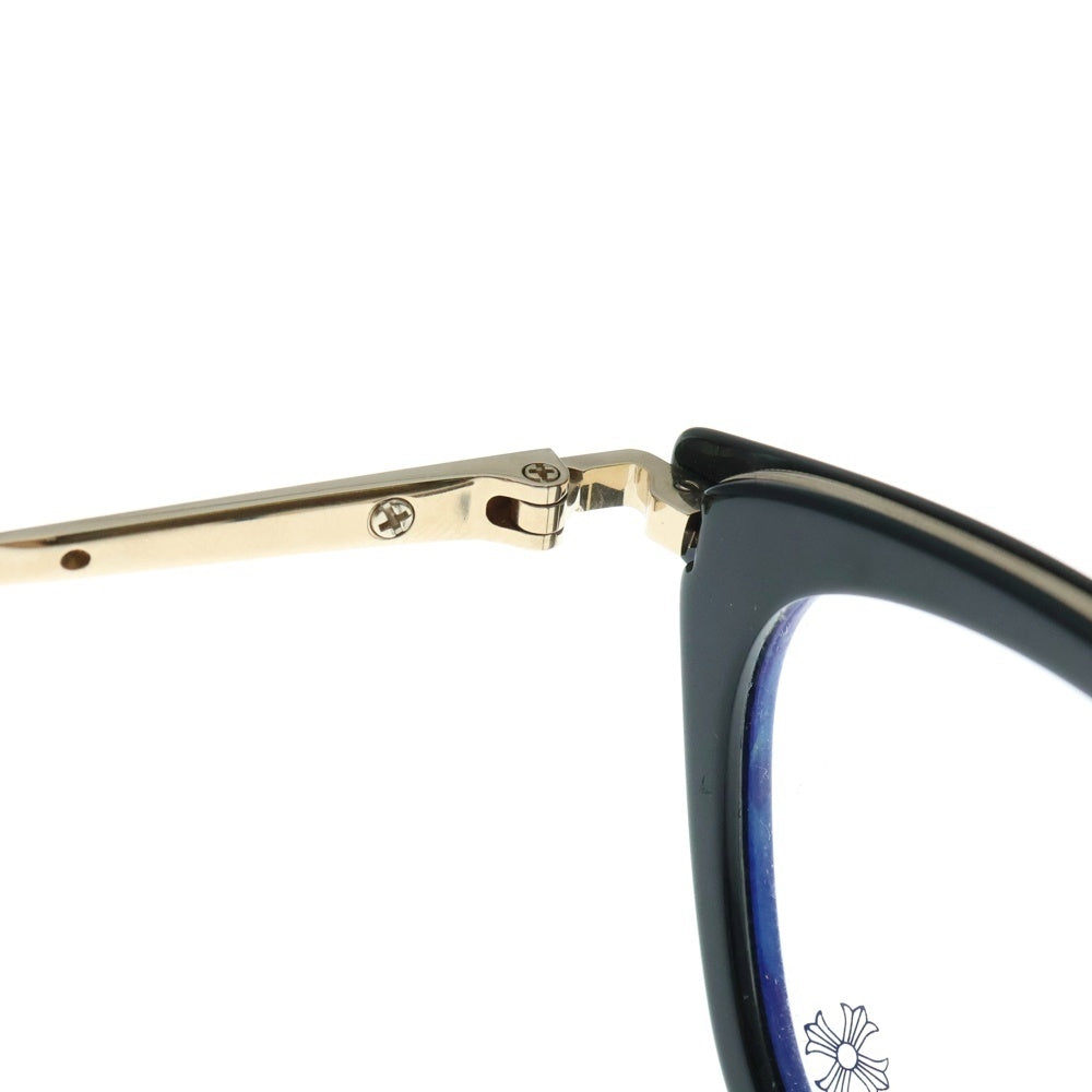 CHROME HEARTS(クロムハーツ) STRAPADICTOME ウェリントンアイウェア サングラス メガネ フレアモチーフ ブラック/ゴールド 51□21-148