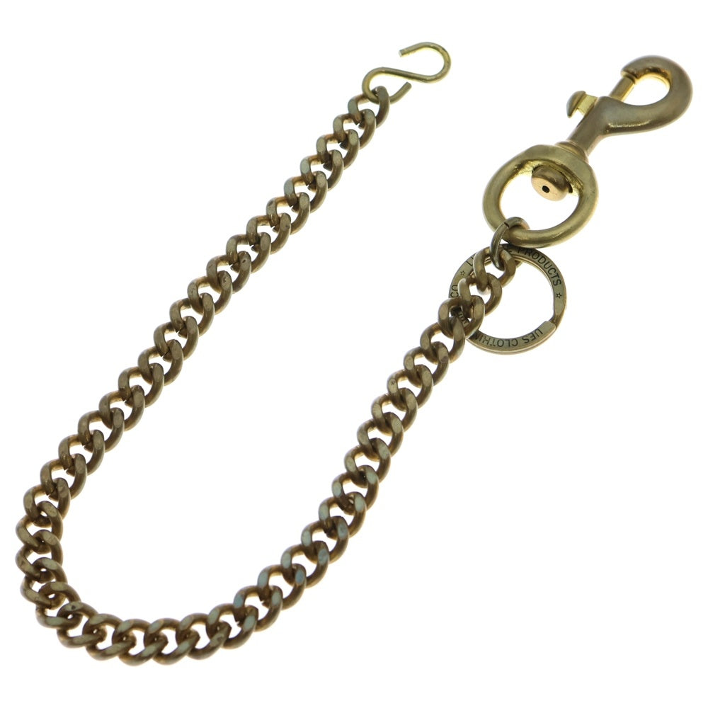 NO BRAND(ノーブランド) 真鍮 キーリング付き ウォレットチェーン ゴールド