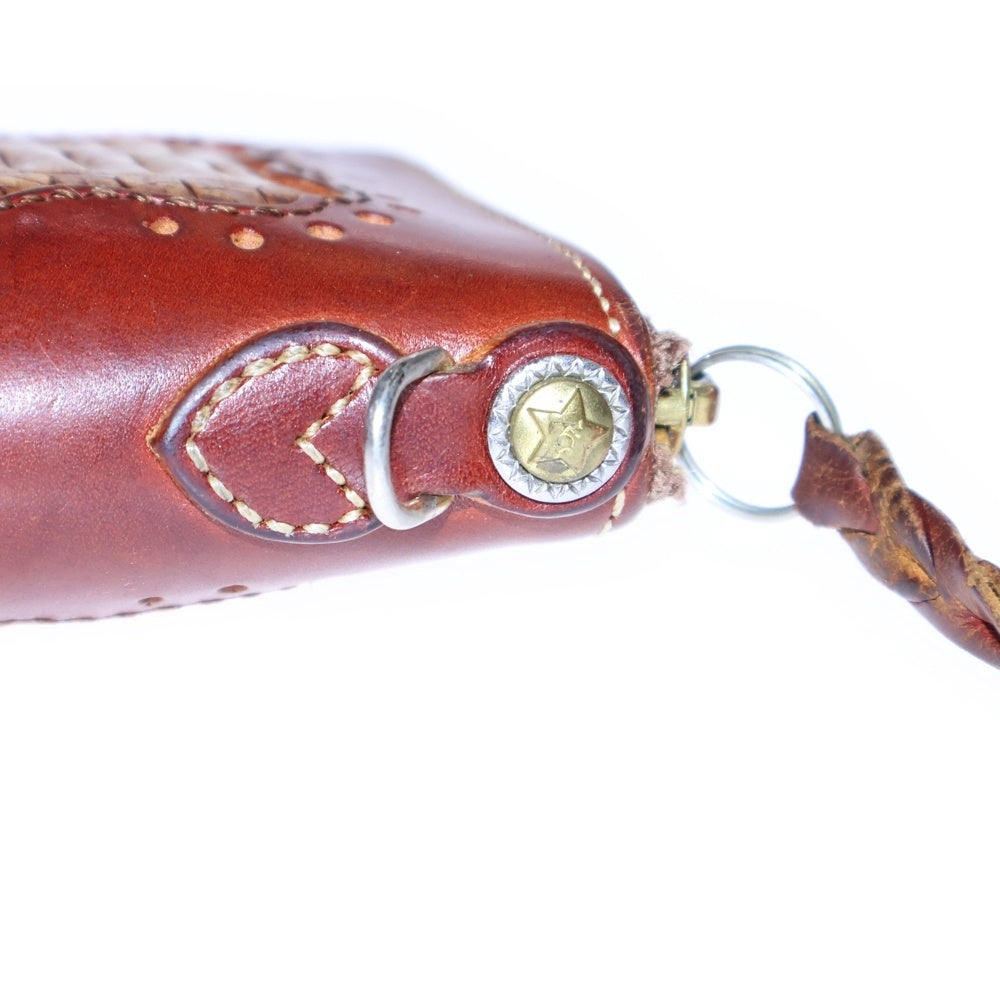 NO BRAND(ノーブランド) KCs ケーシーズ エキゾチック ロング レザーウォレット ブラウン