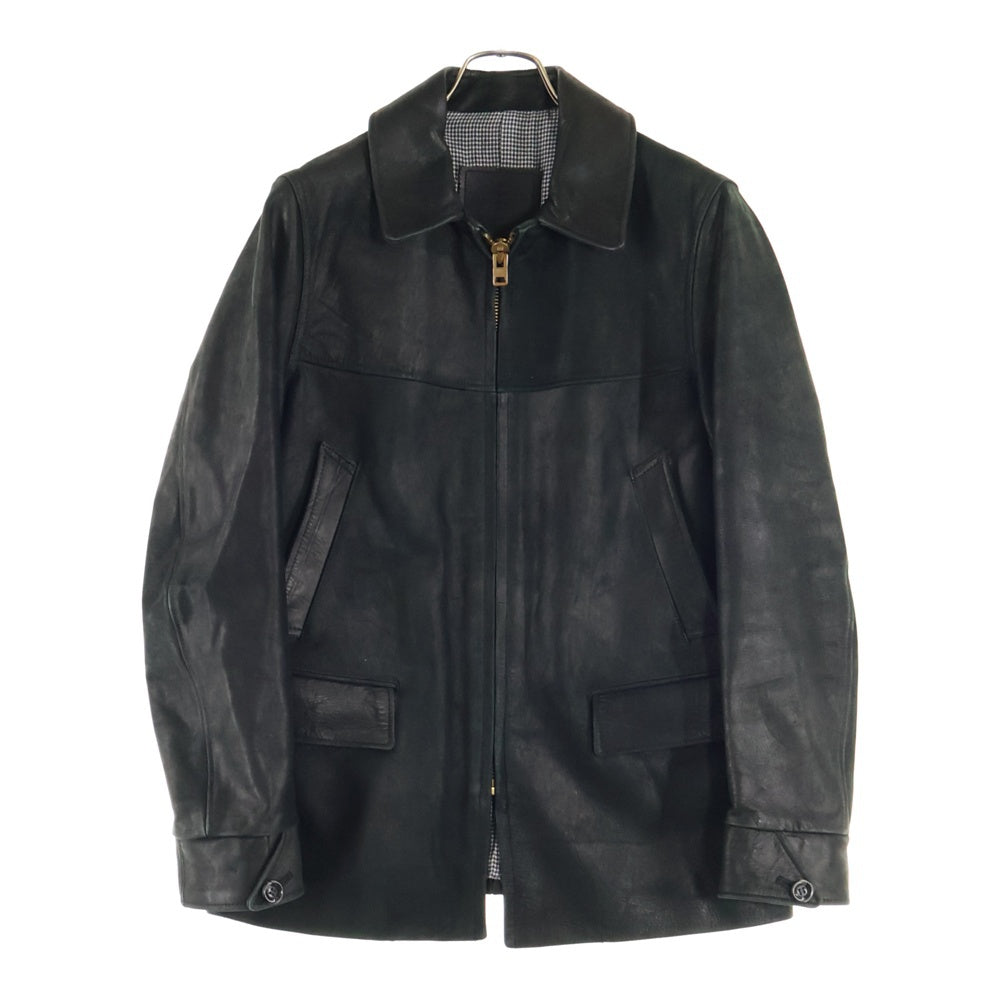 STUSSY(ステューシー) カウレザー 牛革 カーコート ジャケット ブラック