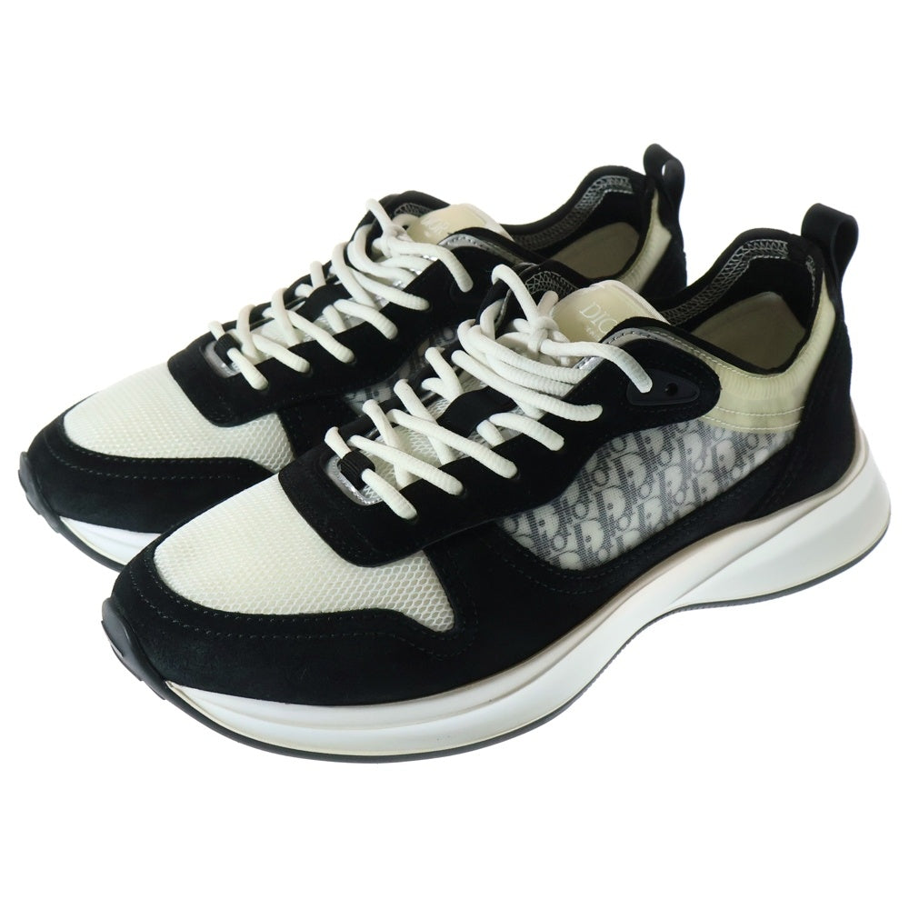 DIOR(ディオール) B25 ランナースニーカー オブリーク 総柄メッシュスウェードローカットスニーカー 41 3SN259YUH H960 ブラック/ホワイト
