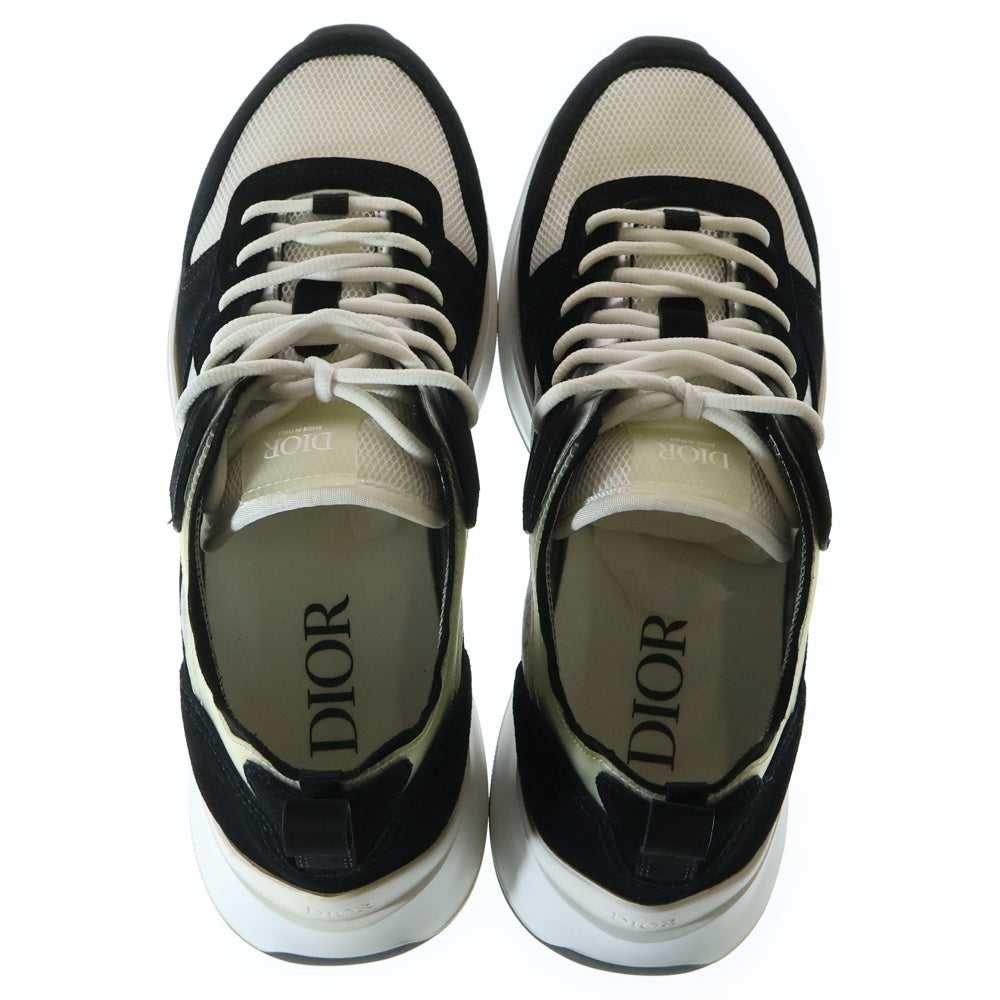 DIOR(ディオール) B25 ランナースニーカー オブリーク 総柄メッシュスウェードローカットスニーカー 41 3SN259YUH H960 ブラック/ホワイト