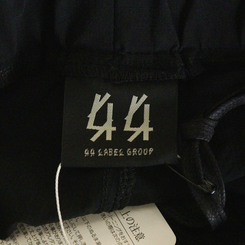 NO BRAND(ノーブランド) 44 Label Group ID DRAWSTRING フォーティフォーレーベルグループ ID ドローストリング ナイロンワイドパンツ B0030572 ブラック