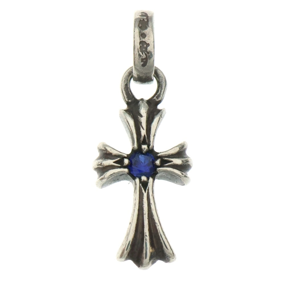 CHROME HEARTS(クロムハーツ) CRS BBYFAT SAP ベイビーファットクロス 両面1サファイア ペンダントトップ シルバー BCA238