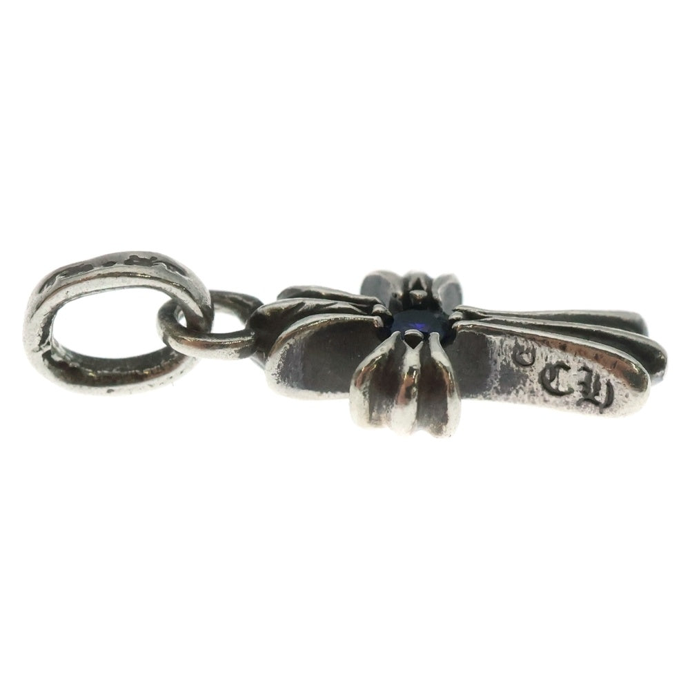 CHROME HEARTS(クロムハーツ) CRS BBYFAT SAP ベイビーファットクロス 両面1サファイア ペンダントトップ シルバー BCA238