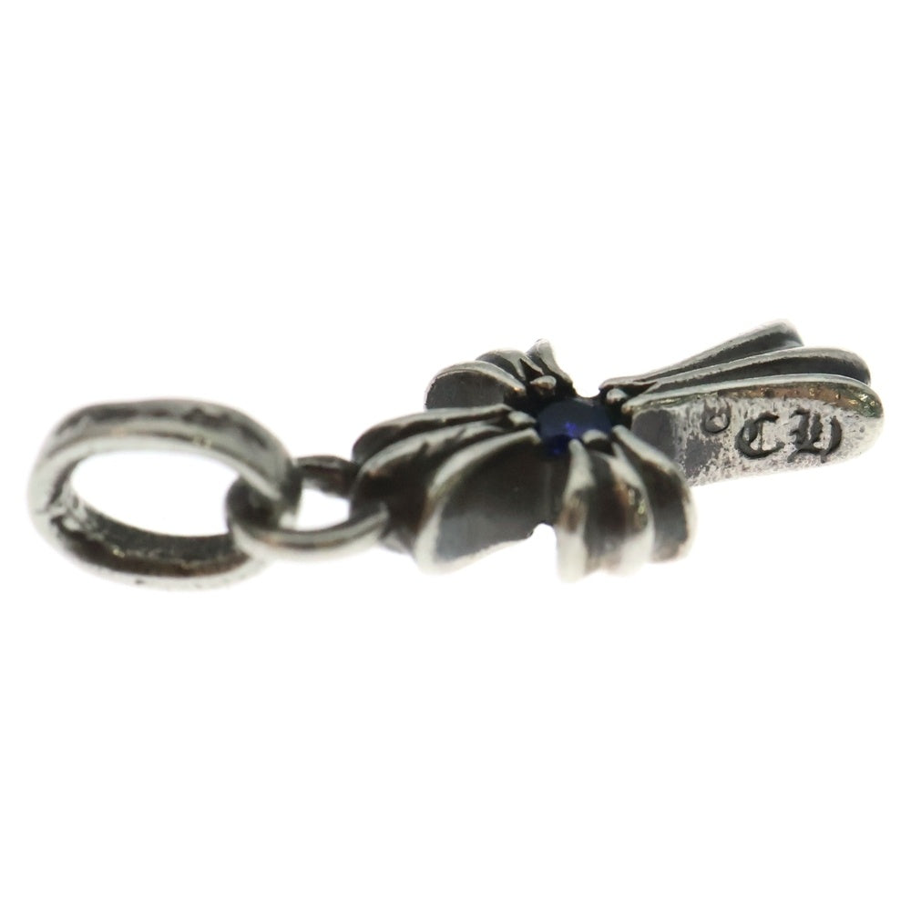 CHROME HEARTS(クロムハーツ) CRS BBYFAT SAP ベイビーファットクロス 両面1サファイア ペンダントトップ シルバー BCA238