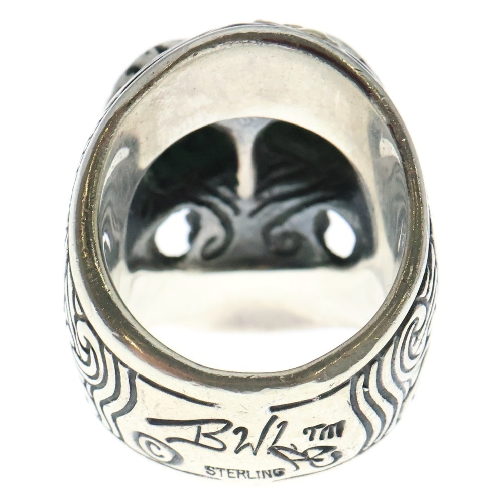 Bill Wall Leather/BWL(ビルウォールレザー) MASTER SKULL RING トライバルグラフィティ マスタースカルリング ストーン 18Kカスタム 指輪 シルバー/グリーン/ゴールド 20.5号