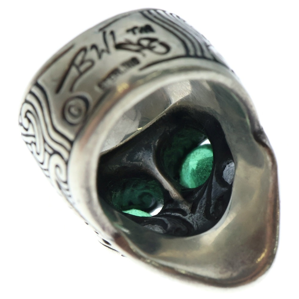 Bill Wall Leather/BWL(ビルウォールレザー) MASTER SKULL RING トライバルグラフィティ マスタースカルリング ストーン 18Kカスタム 指輪 シルバー/グリーン/ゴールド 20.5号