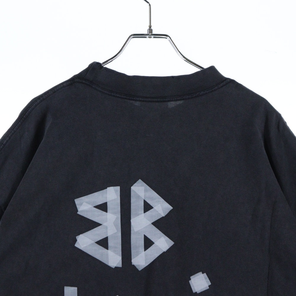 BALENCIAGA(バレンシアガ) 23SS Tape Type T-Shirt 764235 TRVK1 テープロゴ ダメージ加工 半袖Tシャツ カットソー グレー