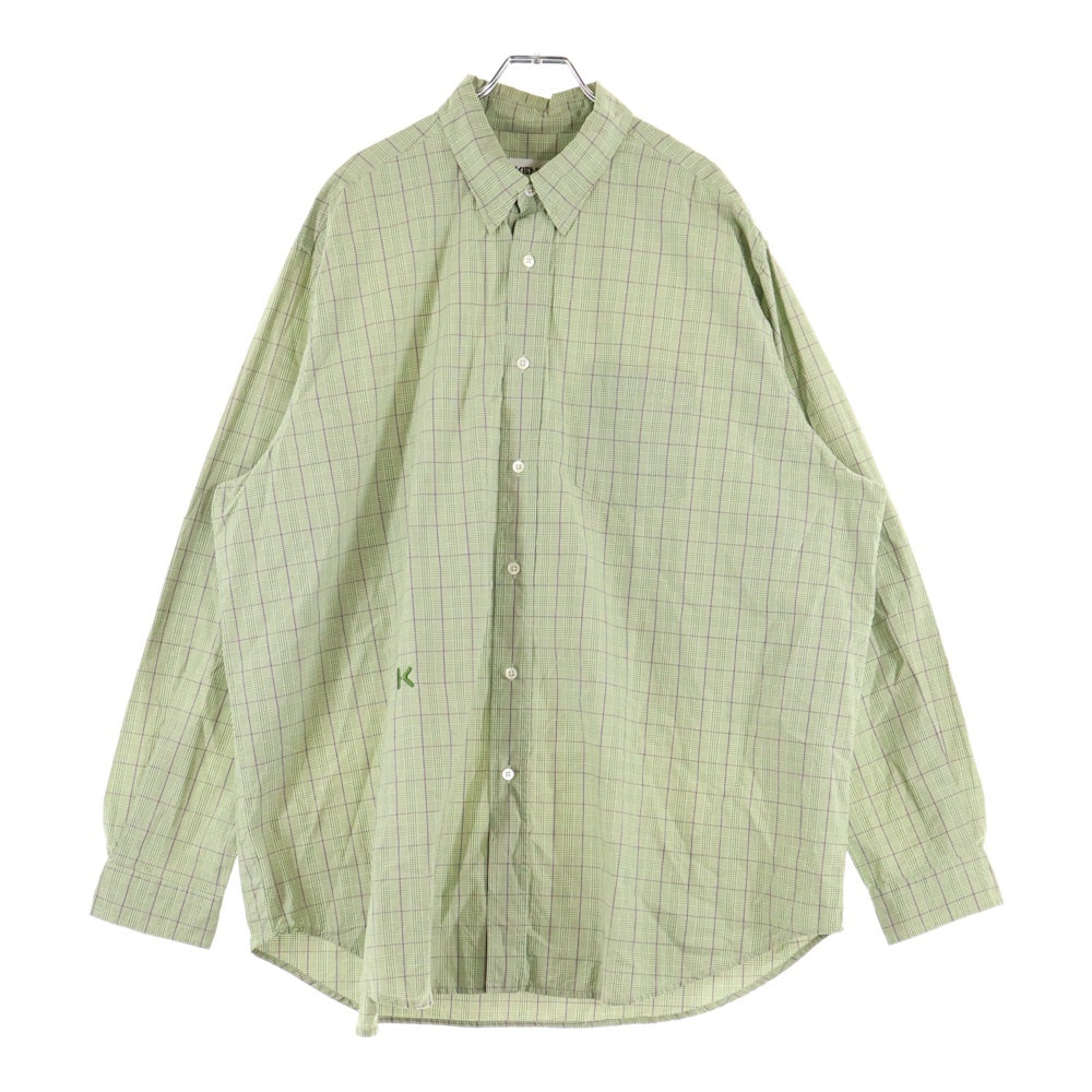 KENZO(ケンゾー) フロントポケット チェック柄 長袖シャツ グリーン