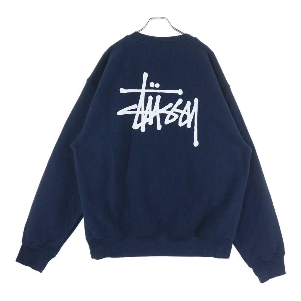 STUSSY(ステューシー) ロゴプリント クルーネック スウェットトレーナー ネイビー 1915000