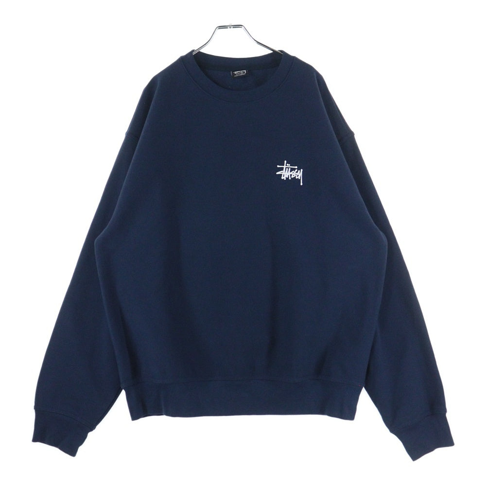 STUSSY(ステューシー) ロゴプリント クルーネック スウェットトレーナー ネイビー 1915000