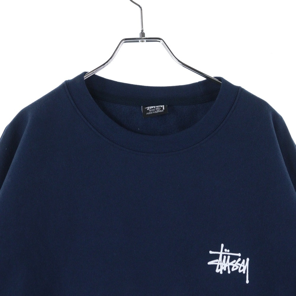STUSSY(ステューシー) ロゴプリント クルーネック スウェットトレーナー ネイビー 1915000