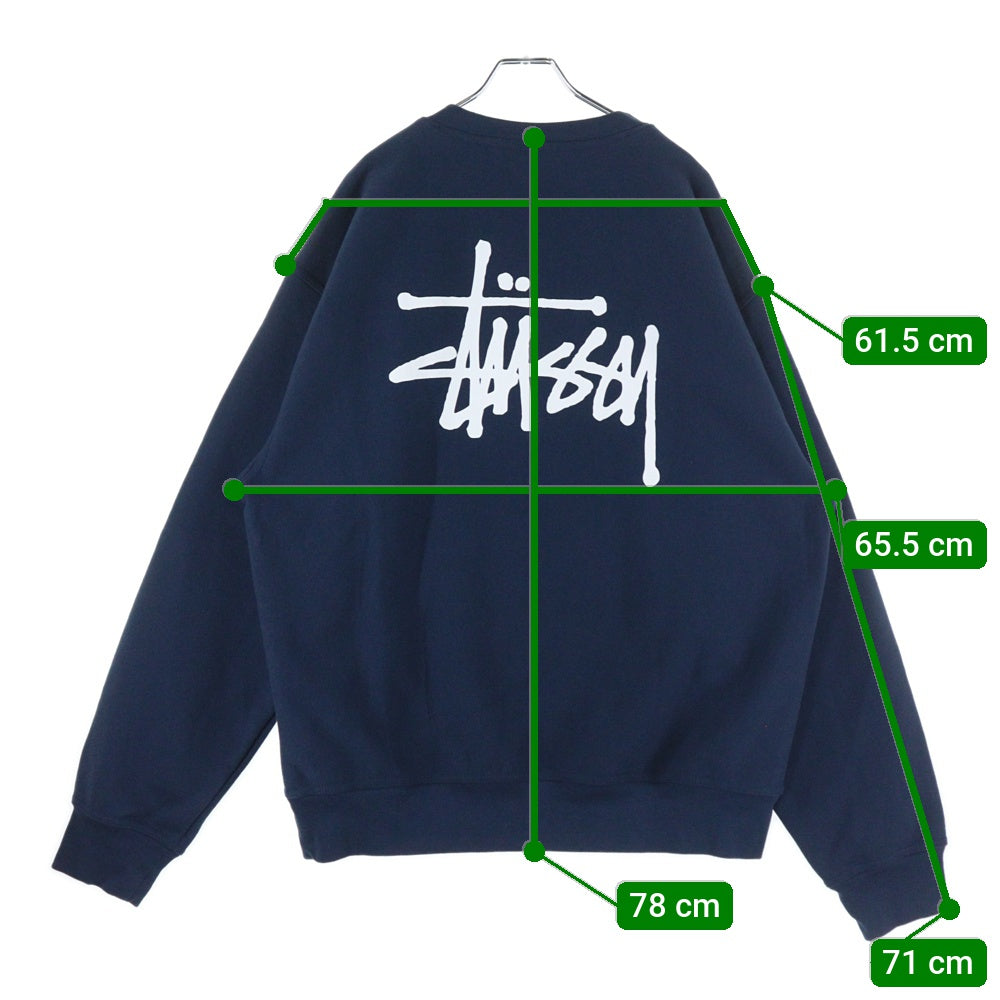 STUSSY(ステューシー) ロゴプリント クルーネック スウェットトレーナー ネイビー 1915000