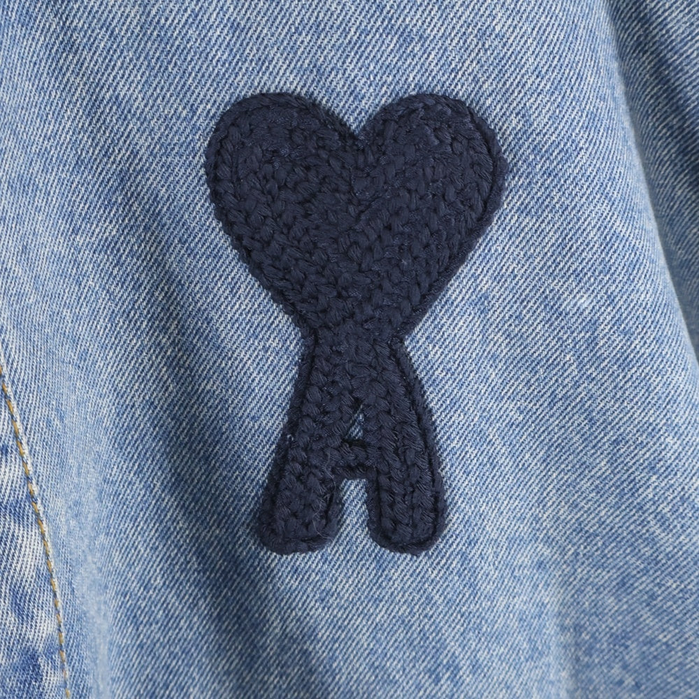 ami paris(アミパリス) AMI DE COEUR オーバーサイズ 長袖シャツ ジャケット デニム インディゴ HJK275.DE0046