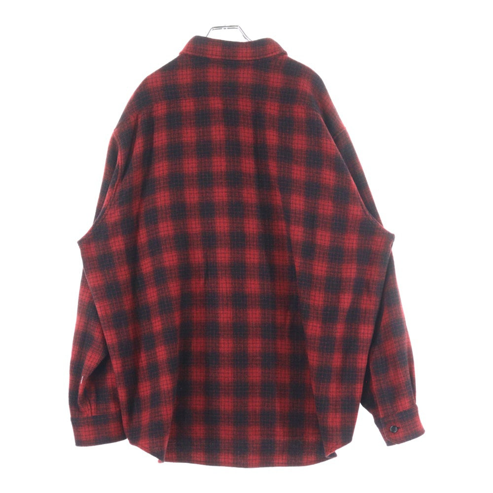 CELINE(セリーヌ) Shortsleeve Check Shirt C289984 2221 チェック柄 長袖シャツ レッド
