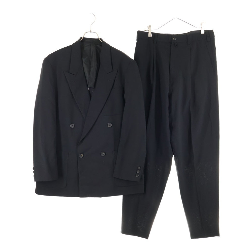 Y's for men(ワイズフォーメン) 4B ダブルテーラードジャケット 2タックワイドスラックス セットアップスーツ MQ-J09-105 ブラック