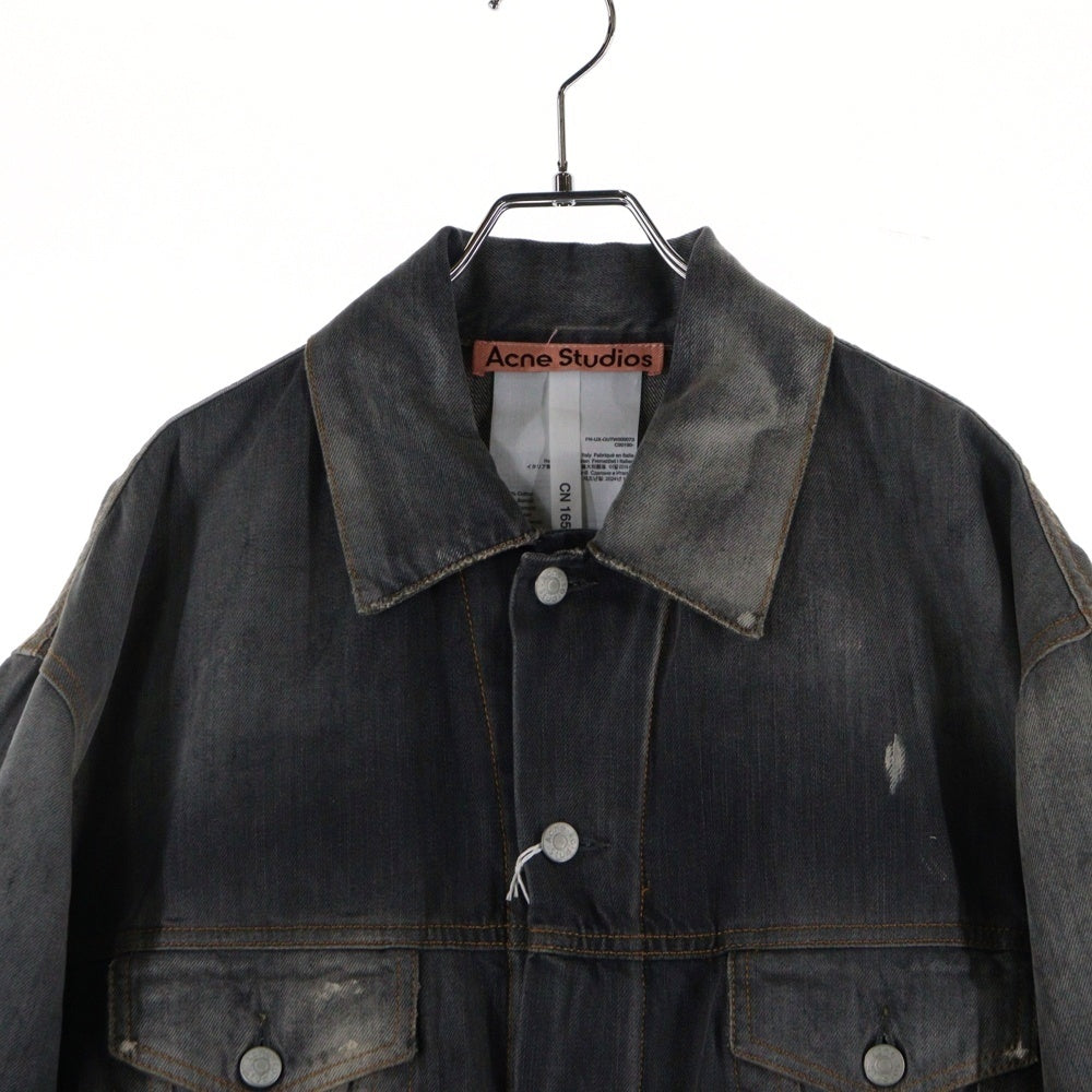 Acne Studios(アクネ ストゥディオズ) 25SS オーバーサイズ ペンキ加工 デニムジャケット グレー FN-UX-OUTW000073