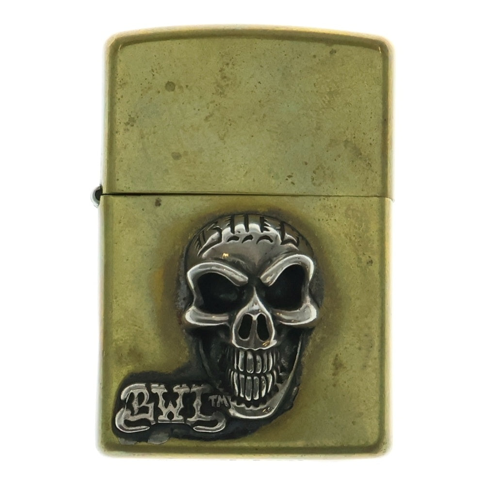 Bill Wall Leather/BWL(ビルウォールレザー) スカルパーツ付き 真鍮 Zippo ジッポ ライター 喫煙具 シルバー/ゴールド