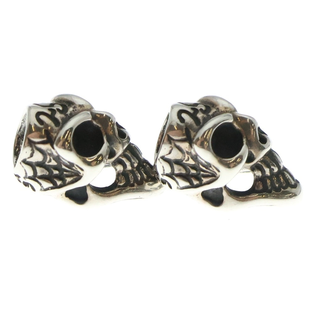 Bill Wall Leather/BWL(ビルウォールレザー) TINY SKULL BEAD W/WEBB タイニースカルビーズ 2個セット シルバー