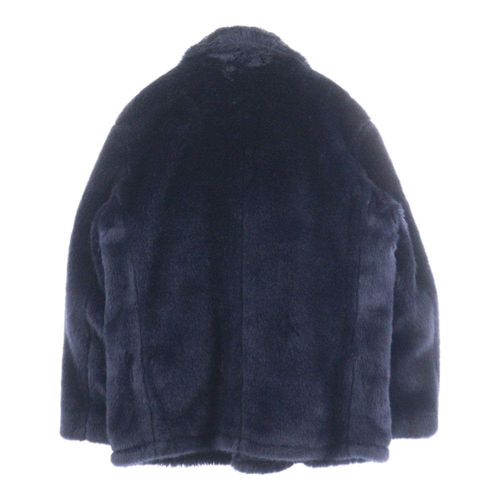 SUPREME(シュプリーム) 17AW ×SCHOTT Faux Fur Peacoat ショット ファー ピーコート ネイビー