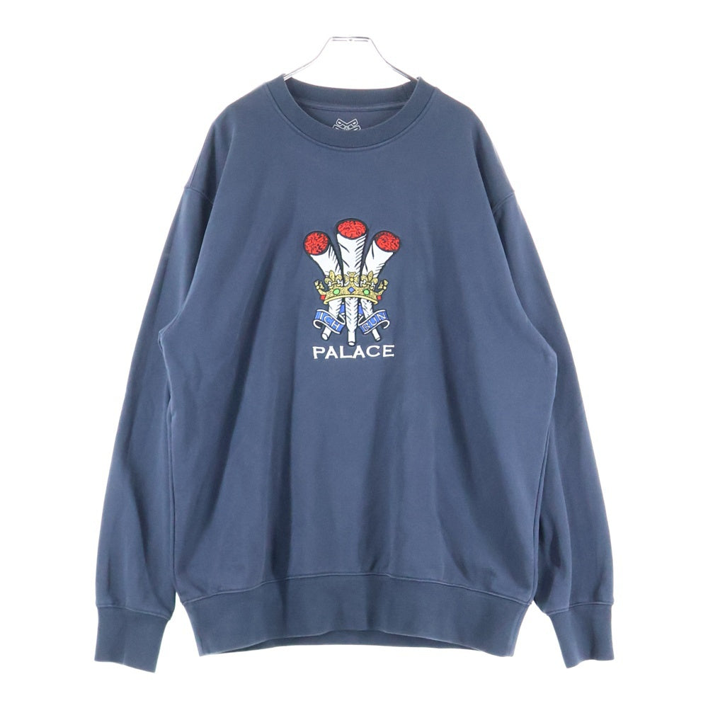 Palace Skateboards(パレススケートボーズ) シガレットロゴワッペン付き クルーネックスウェットトレーナー ネイビー