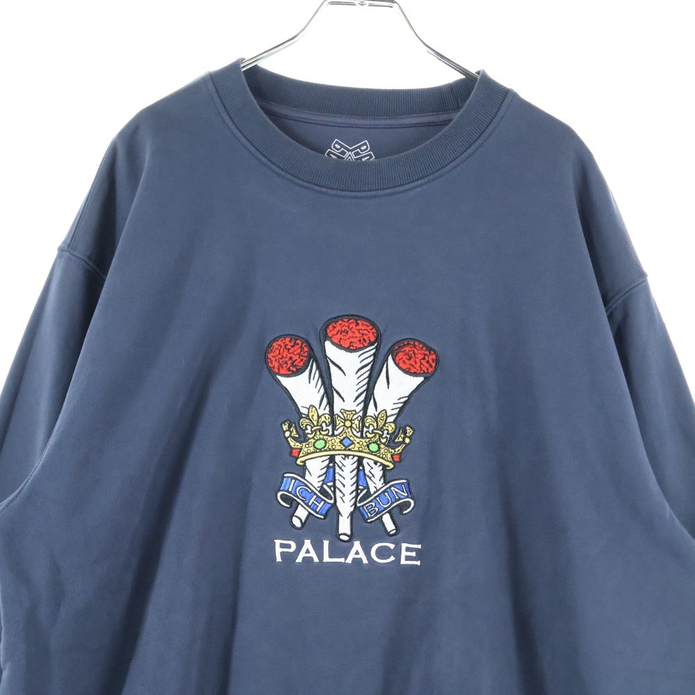 Palace Skateboards(パレススケートボーズ) シガレットロゴワッペン付き クルーネックスウェットトレーナー ネイビー