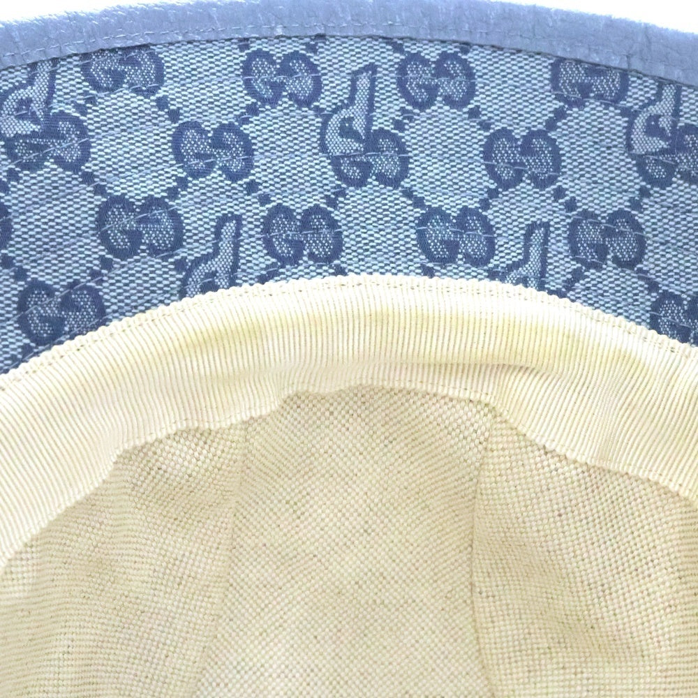 GUCCI(グッチ) ×palace パレス GGスプリーム 総柄 コットン バケットハット 帽子 ブルー 726133 4HAUZ