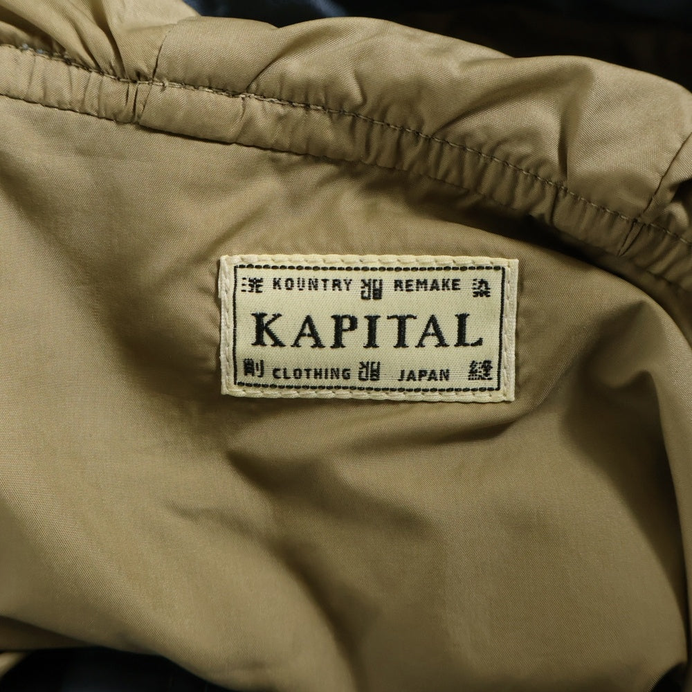KAPITAL(キャピタル) Cross Gail Parker ジップアップ フード マウンテンパーカー ショート丈 ネイビー K2303LJ001