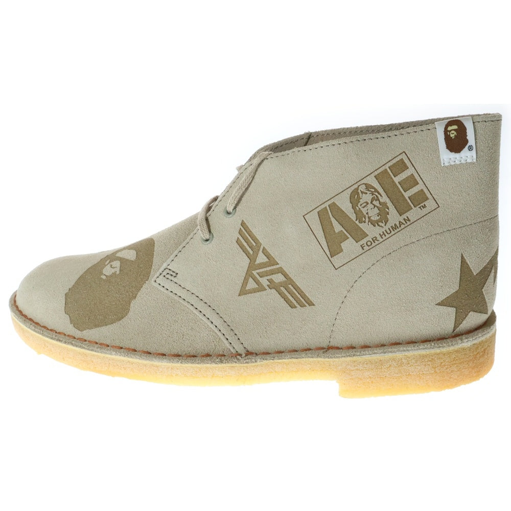 Clarks(クラークス) ×A BATHING APE DESERT BOOTS ア ベイシングエイプ スウェード デザートブーツ ベージュ 44