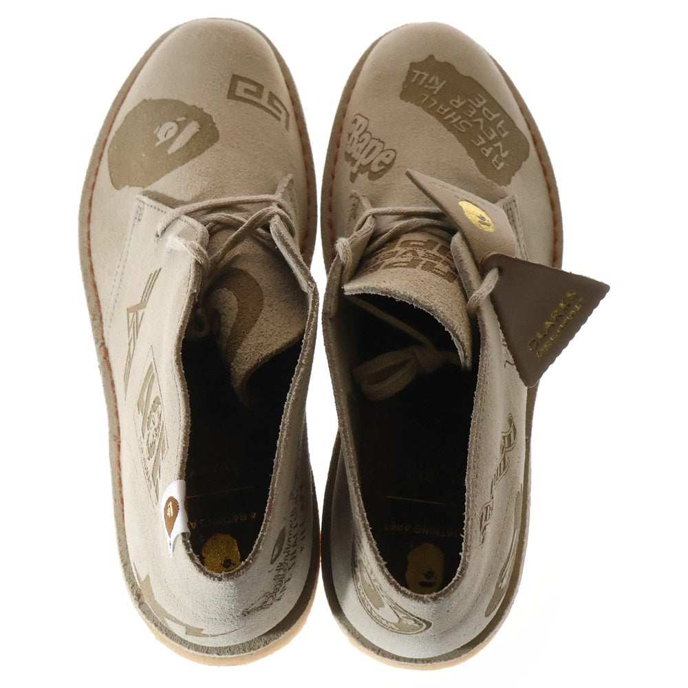 Clarks(クラークス) ×A BATHING APE DESERT BOOTS ア ベイシングエイプ スウェード デザートブーツ ベージュ 44