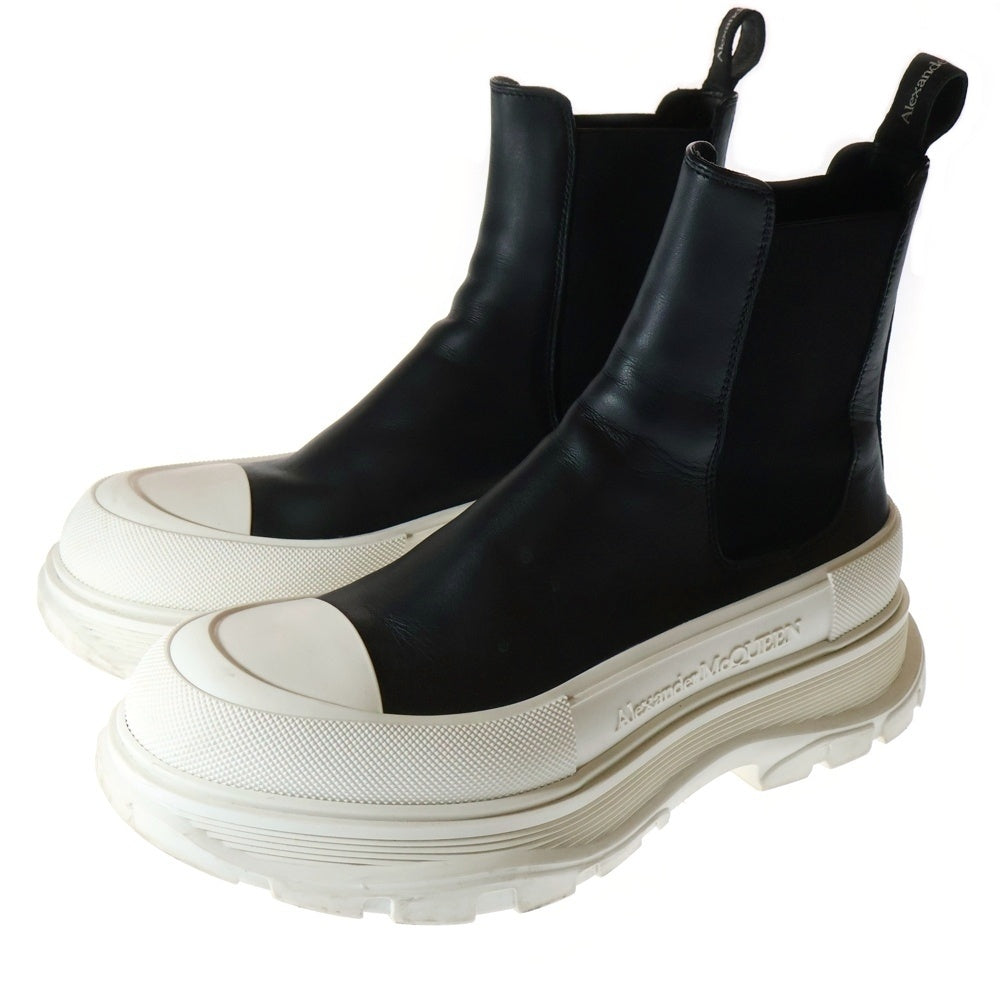 Alexander McQueen(アレキサンダーマックイーン) Chunky Chelsea Boots レザー ハイカット ブーツ ブラック