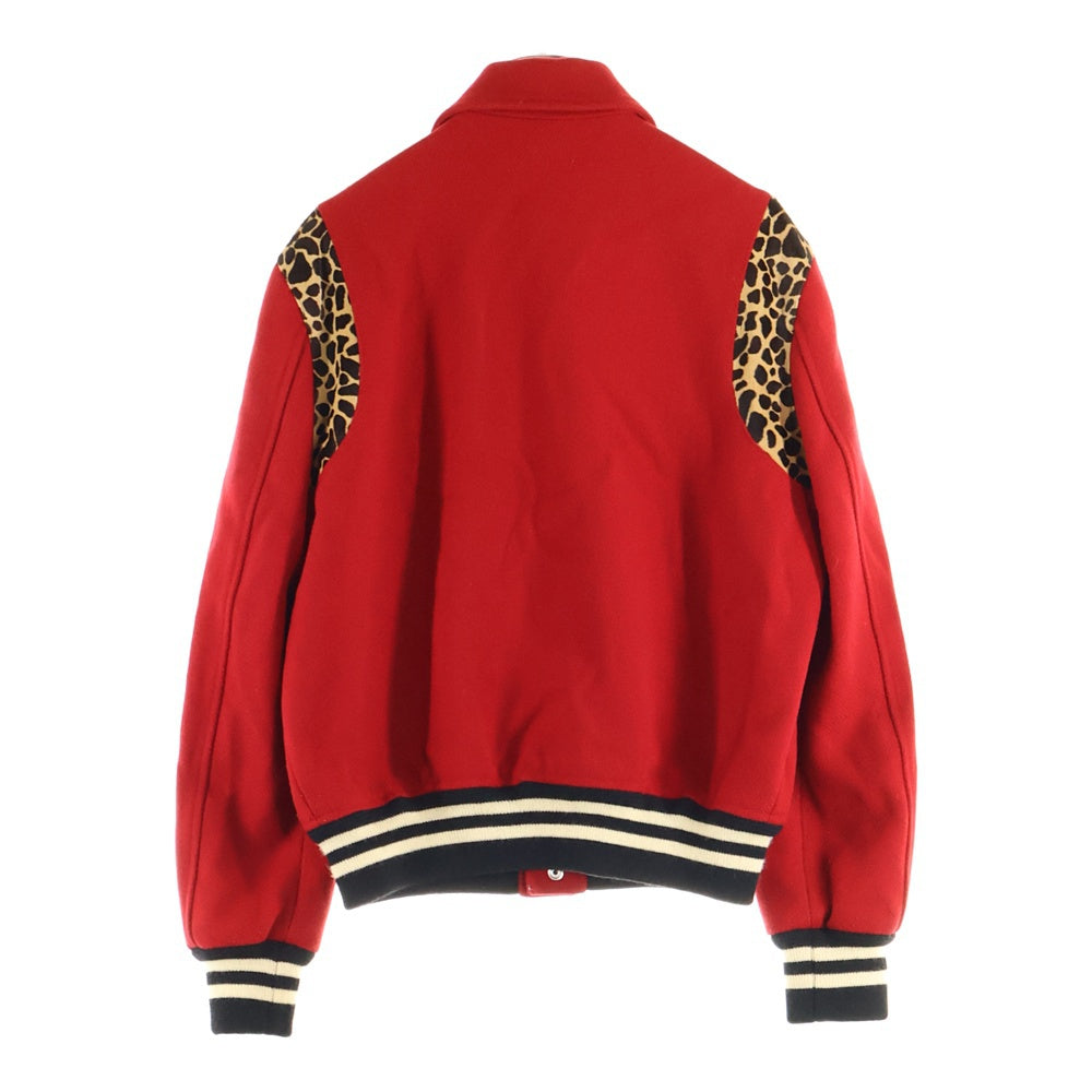 SAINT LAURENT PARIS(サンローランパリ) 14AW Teddy Jacket ハラコ切替 テディジャケット ブルゾン レッド