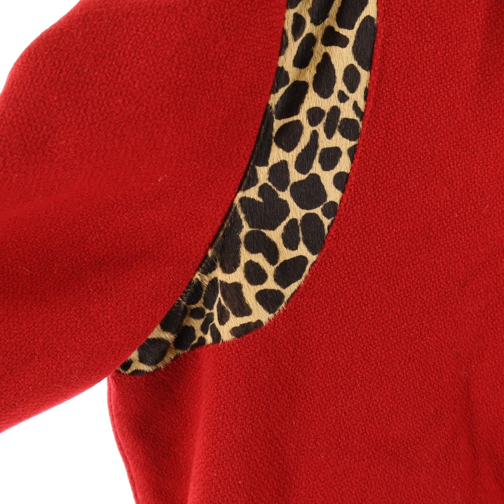 SAINT LAURENT PARIS(サンローランパリ) 14AW Teddy Jacket ハラコ切替 テディジャケット ブルゾン レッド