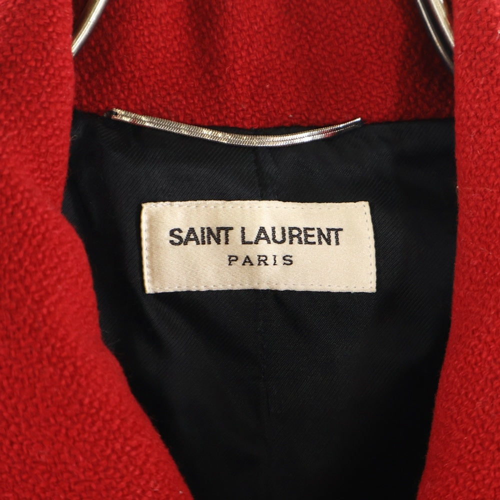 SAINT LAURENT PARIS(サンローランパリ) 14AW Teddy Jacket ハラコ切替 テディジャケット ブルゾン レッド