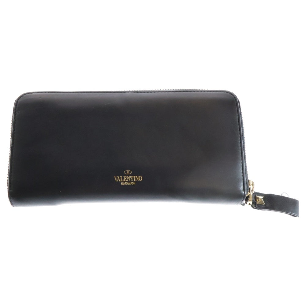 VALENTINO(ヴァレンティノ) ロゴプリントデザイン 長財布 ウォレット ブラック レディース