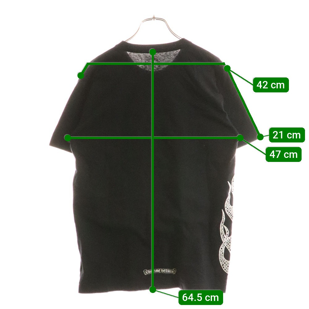 CHROME HEARTS(クロムハーツ) Side Flame Tee サイドフレイム 半袖Tシャツ カットソー ブラック