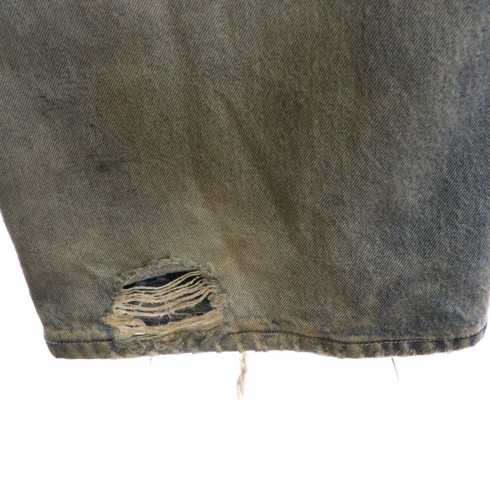 Lildenimjean(リルデニムジーン) Tattoo Jeans タトゥージーンズ バギーカットダメージ加工デニムパンツ ライトブルー