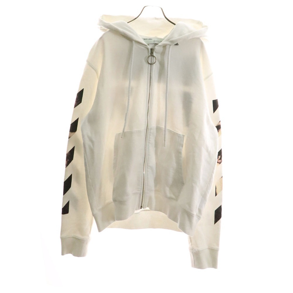 OFF-WHITE(オフホワイト) 20SS CARAVAGGIO ARROW Hoodie OMBE001S20E30004 バックプリント ジップアップフーディ パーカー ホワイト