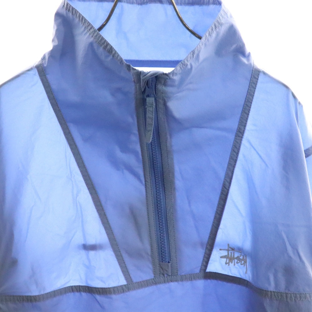 STUSSY(ステューシー) 25AW Warm Up Pullover ウォームアップ プルオーバー ナイロン ジャケット ブルー/レッド 115878