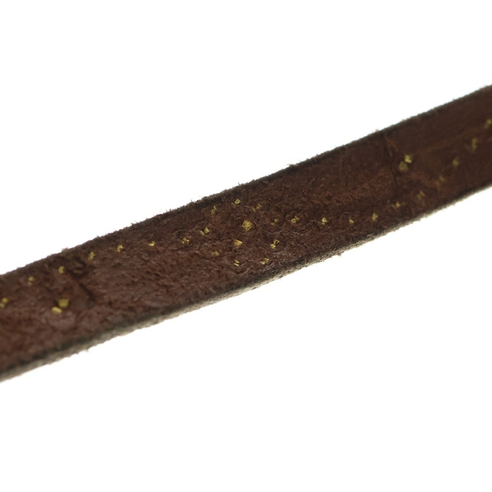 HTC(エイチティーシー) フラワースタッズ ナローレザーベルト ブラウン