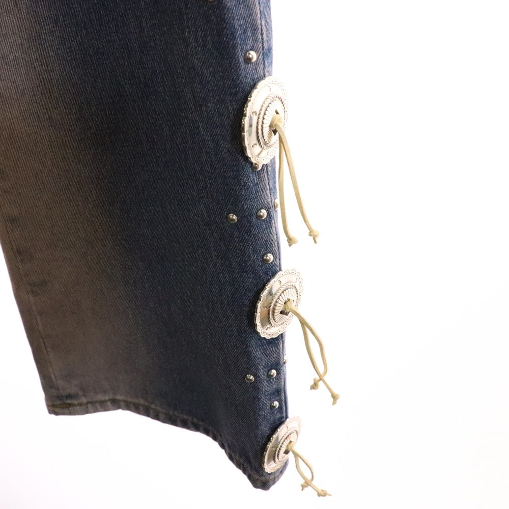 JUN / NAKAYAMA(ジュンナカヤマ) 24AW WESTERN STUDS DENIM PANTS ウェスタン スタッズデニムパンツ インディゴ JN-FW24-028