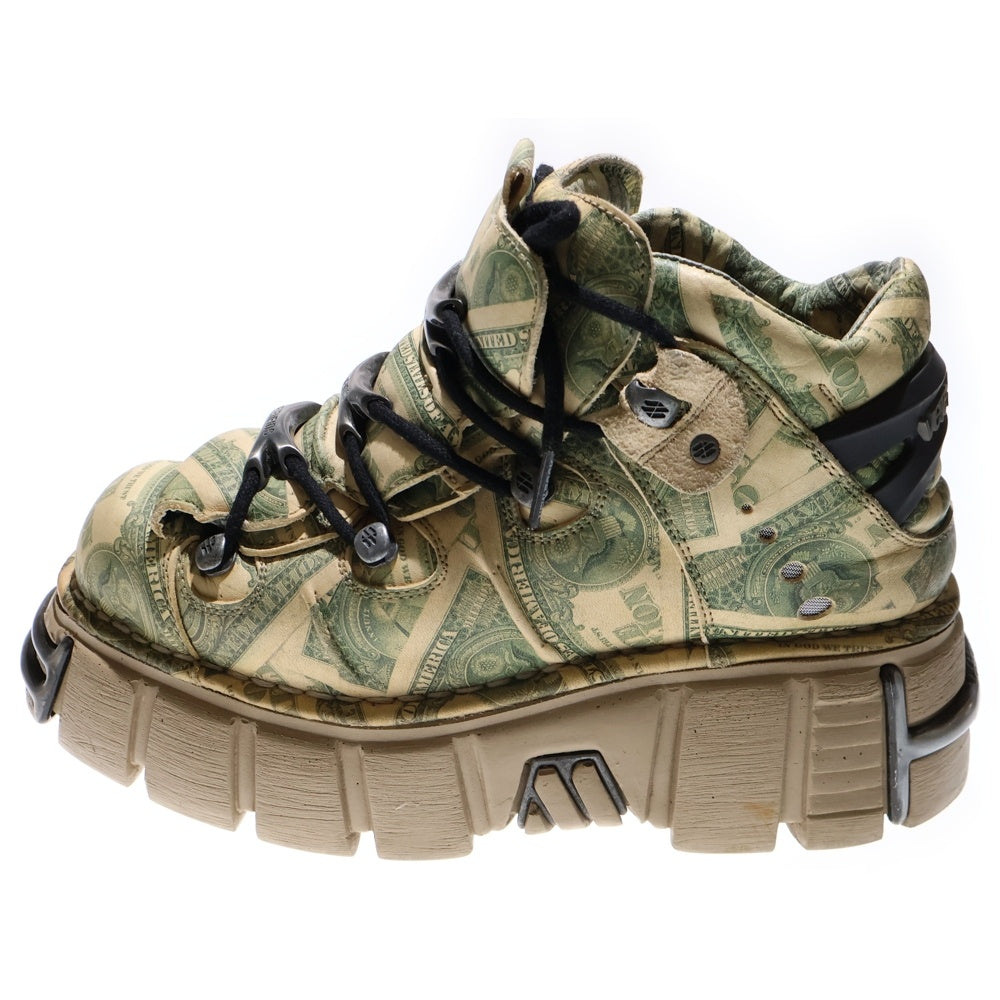 NEW ROCK(ニューロック) ×VETEMENTS ヴェトモン Platform Sneaker Leather Million Dollar レザーミリオンダラー ブーツ スニーカー グリーン UA53SN200M